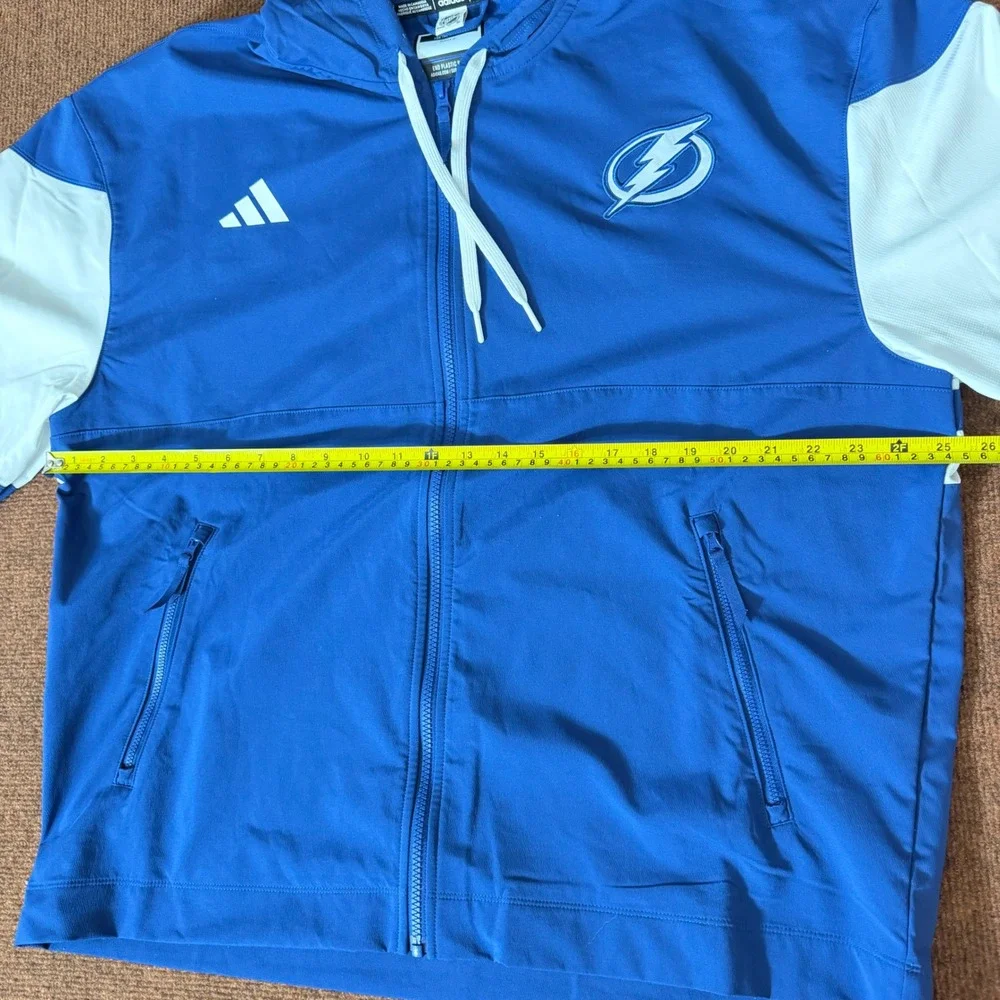 Adidas Tampa Bay Lightning NHL Full Zip Hooded Jacket Blue White‎ Mens XL IP5963